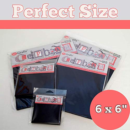 GRAFIX Black Medium Weight Chipboard Sheets 6""X6"" 25/Pkg, 6""x6""x0.057"" - Image 3